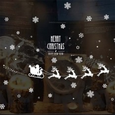 Интерьерная наклейка NG Новогодняя Упряжка с оленями SK6028 45х60см